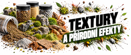 Textury a přírodní efekty pro podstavce, dioramata a herní terény